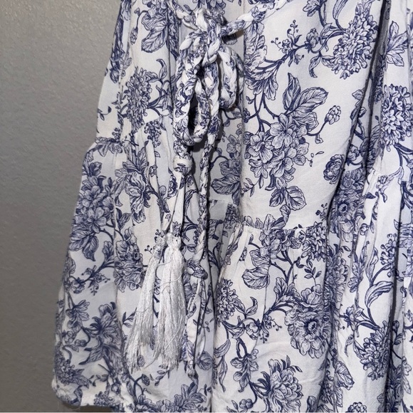 Cynthia Rowley Blue and White Floral Mini Dress Small - Picture 6 of 12